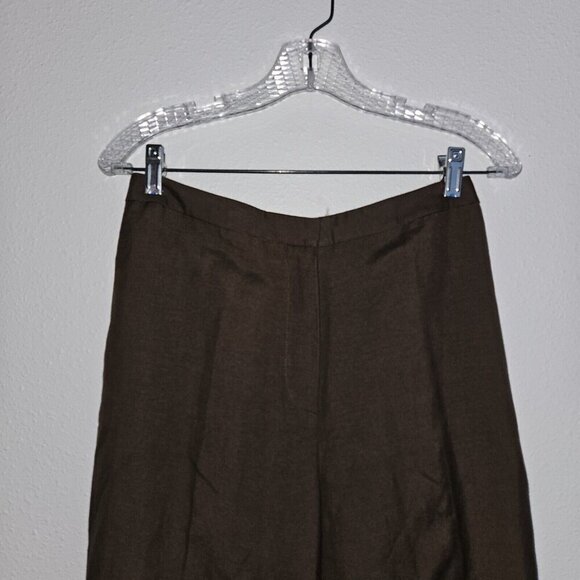 NWT Le Suit Petite Brown 3-Pc Outfit Jacket Pants Scarf 6P Career Retail $200 - Picture 14 of 16